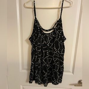 Torrid Chiffon Georgette Tank - B&W Heart Print - Size 4